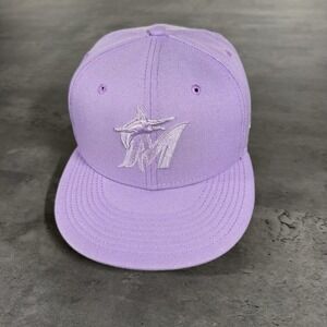 Hat Club Miami Marlins New Era‎ Cap 7 Purple Lavender Lilac 59Fifty Fitted MLB
